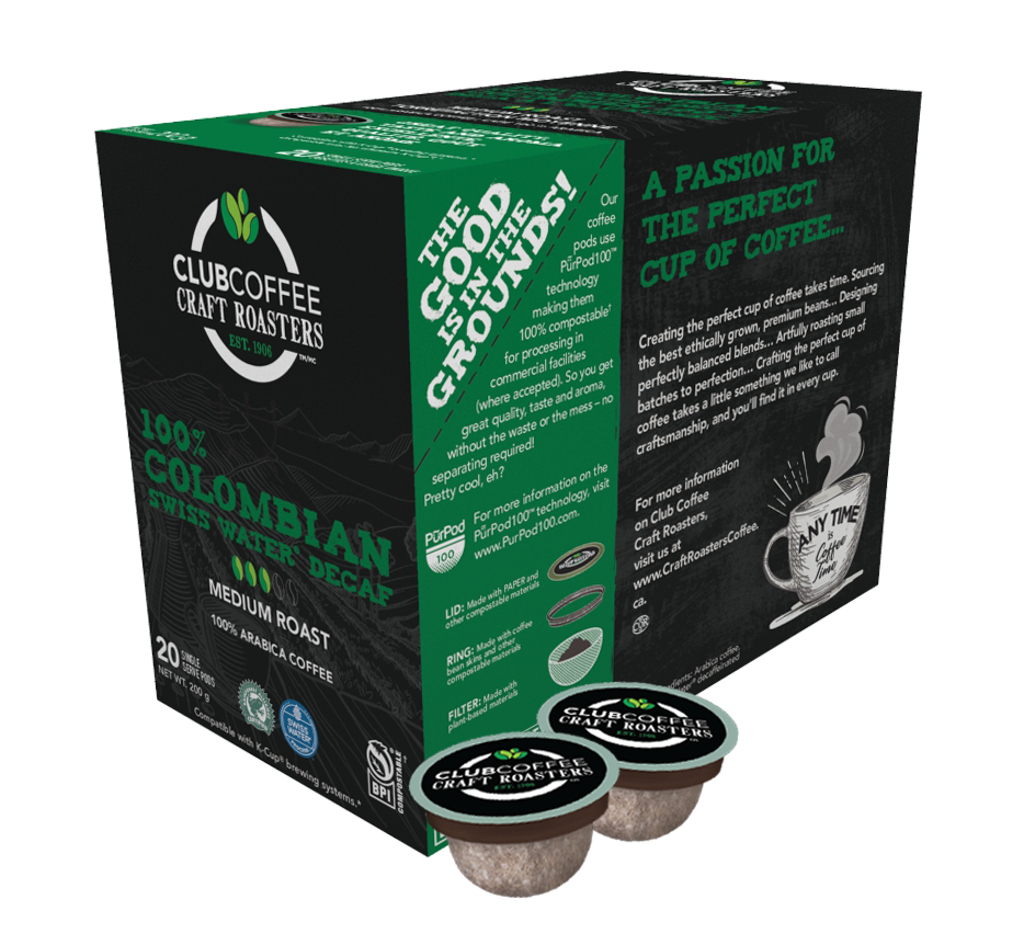 Club Coffee - 100% Colombian Swiss Water Process Decaf